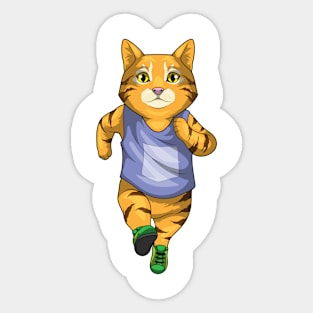 Cat Runner Running Sports Sticker